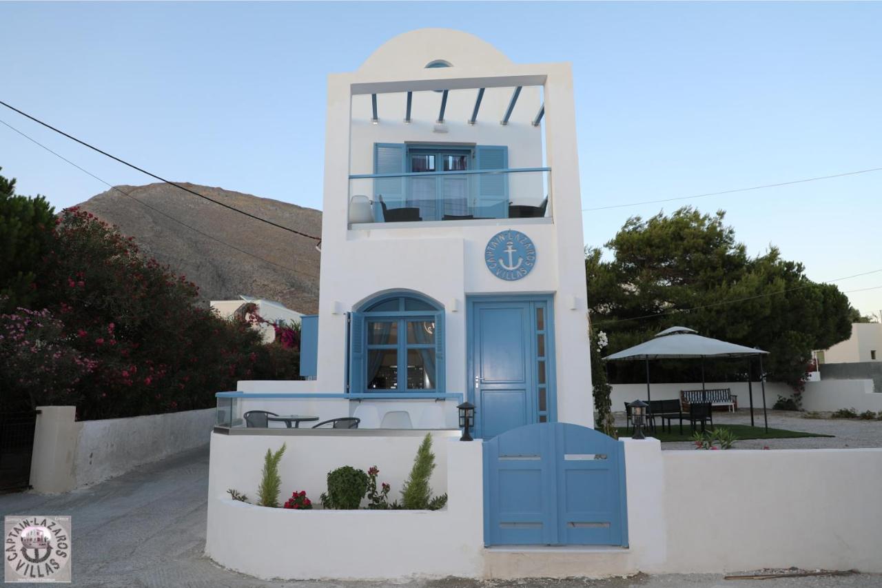 Located By The Sea One Beachfront Private Captain Lazaros Pool Villa With Loft In 750Sqm Spacious Private Plot-Jacuzzi-Sunrelax-Furnished Terace-Gazebo-Private Parking,Sleep 3 Adults And 2 Children, Just Steps From The Black Beach-Seaview Perissa  Dış mekan fotoğraf