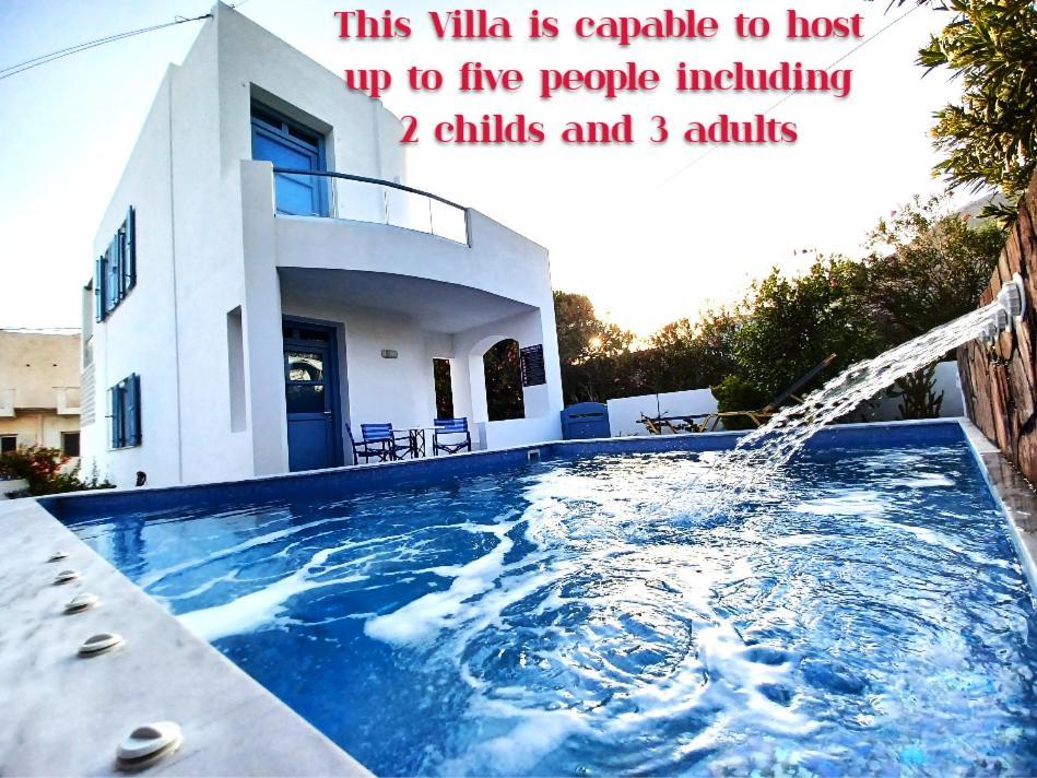 Located By The Sea One Beachfront Private Captain Lazaros Pool Villa With Loft In 750Sqm Spacious Private Plot-Jacuzzi-Sunrelax-Furnished Terace-Gazebo-Private Parking,Sleep 3 Adults And 2 Children, Just Steps From The Black Beach-Seaview Perissa  Dış mekan fotoğraf