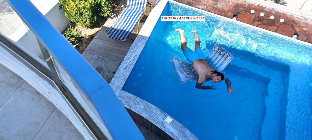 Located By The Sea One Beachfront Private Captain Lazaros Pool Villa With Loft In 750Sqm Spacious Private Plot-Jacuzzi-Sunrelax-Furnished Terace-Gazebo-Private Parking,Sleep 3 Adults And 2 Children, Just Steps From The Black Beach-Seaview Perissa  Dış mekan fotoğraf
