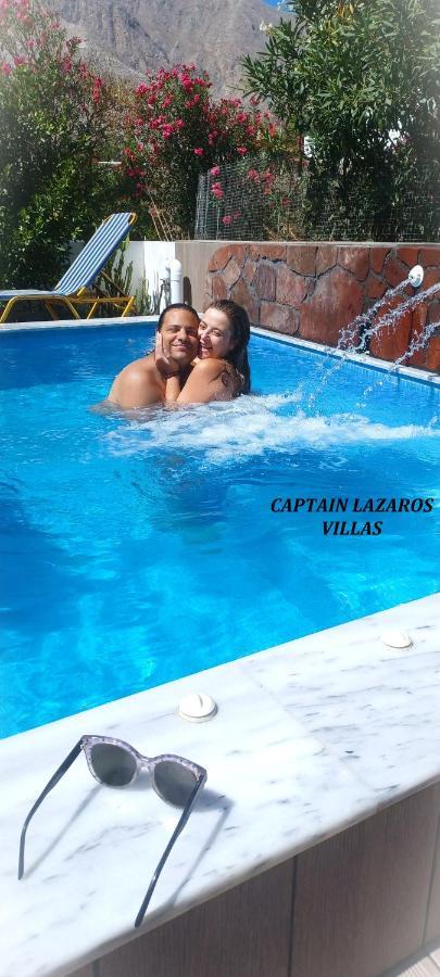 Located By The Sea One Beachfront Private Captain Lazaros Pool Villa With Loft In 750Sqm Spacious Private Plot-Jacuzzi-Sunrelax-Furnished Terace-Gazebo-Private Parking,Sleep 3 Adults And 2 Children, Just Steps From The Black Beach-Seaview Perissa  Dış mekan fotoğraf