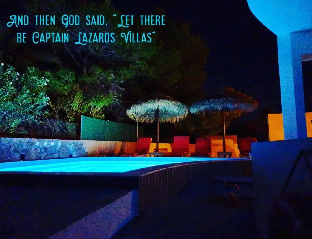 Located By The Sea One Beachfront Private Captain Lazaros Pool Villa With Loft In 750Sqm Spacious Private Plot-Jacuzzi-Sunrelax-Furnished Terace-Gazebo-Private Parking,Sleep 3 Adults And 2 Children, Just Steps From The Black Beach-Seaview Perissa  Dış mekan fotoğraf